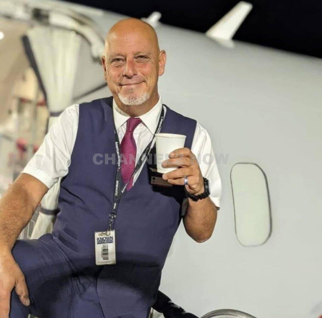 Flight attendants Ian Epstein and Danasia Elder