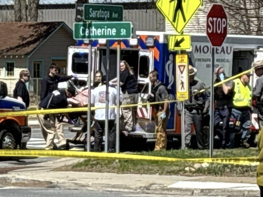 SOUTH GLENS FALLS, NY – A shooting occurred shortly after 12:25 p.m. on Catherine Street, just off Saratoga Road (Route 9), prompting a significant emergency response, including air medical support and a K9 search.