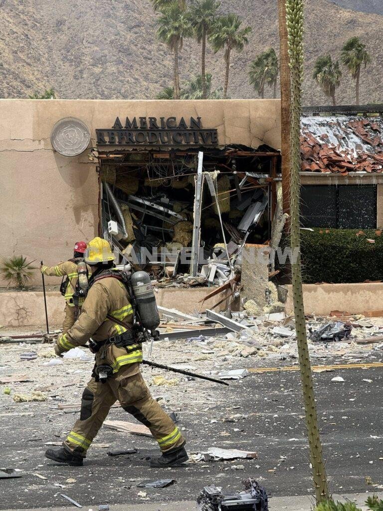 Palm Springs, CA — A deadly explosion rocked central Palm Springs late Saturday morning, killing at least one person and causing widespread damage to a fertility clinic located near Desert Regional Medical Center.