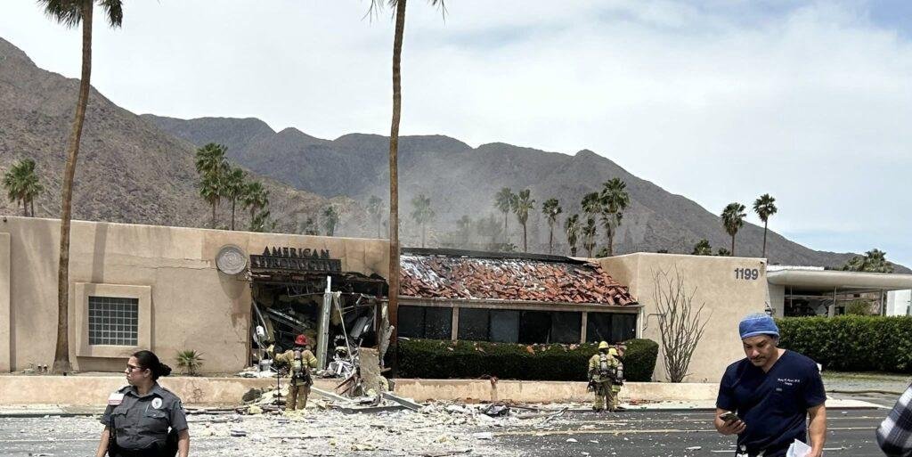 Palm Springs, CA — A powerful explosion rocked a medical building in Palm Springs on Saturday morning, injuring five people and leaving one person—believed to be the suspect—dead.
The blast occurred around 11:00 a.m. near the American Reproductive Centers, a fertility clinic located at 1199 N. Indian Canyon Drive, just north of East Tachevah Drive and near Desert Regional Medical Center.